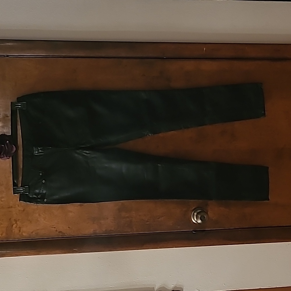 Black pleather skinny jeans